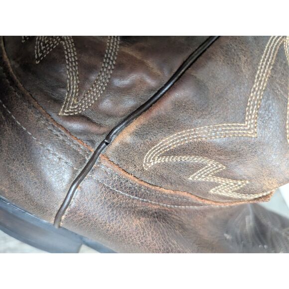 Vintage J Chisholm Western Cowboy boots brown genuine leather Mens 9 EE Wide - Picture 10 of 11